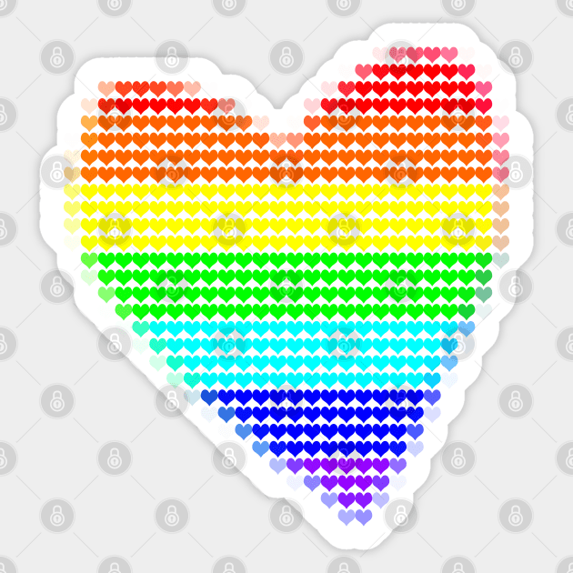 Bright Rainbow Heart Filled with Hearts Valentines Day Sticker by ellenhenryart